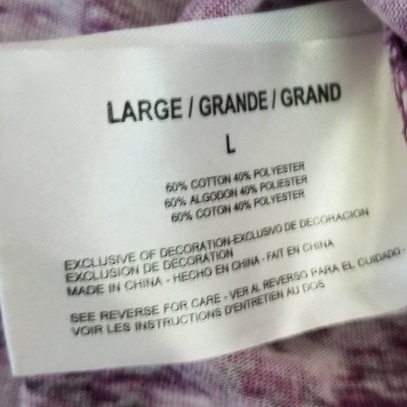 Gloria Vanderbilt Purple Hombre Embellished Top Lg - Picture 6 of 15